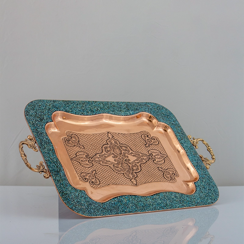 سینی چایی خوری فیروزه کوب خانه احسان