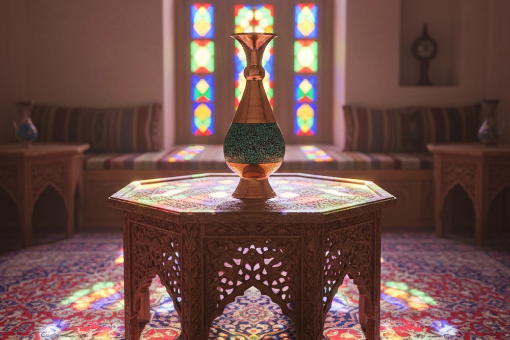 گلدان فیروزه کوب خانه احسان